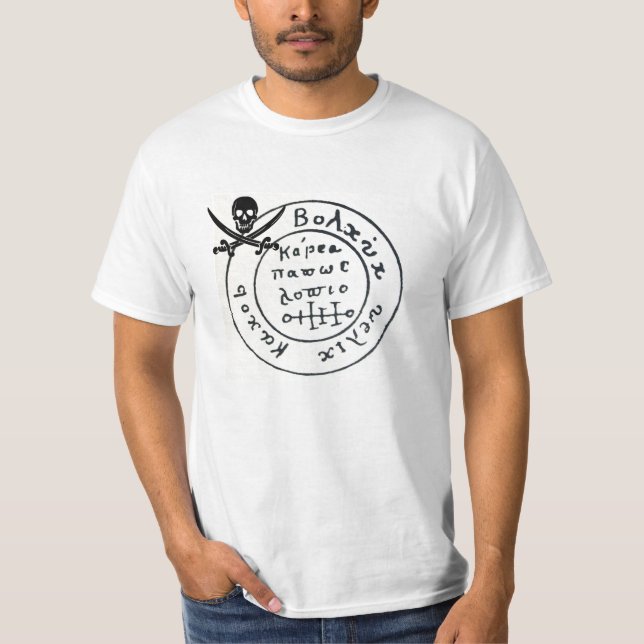 CAMISETA MAPA DE TESORERÍA DE PIRATAS ANTIGUAS, ESPALDA Y S (Anverso)