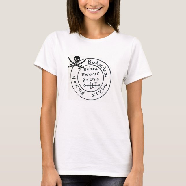 CAMISETA MAPA DE TESORERÍA DE PIRATAS ANTIGUAS, ESPALDA Y S (Anverso)