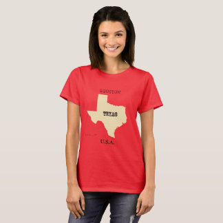 Camiseta - Mapa de Texas con ciudad