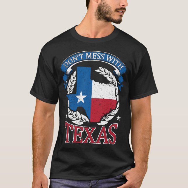 Camiseta Mapa de Texas, no se mezcle con Texas (Anverso)