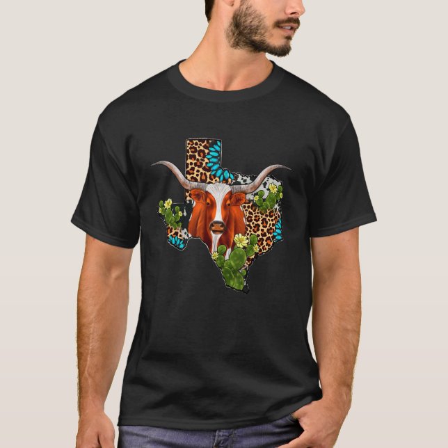 Camiseta Mapa de Texas Occidental País del Leopardo del gir (Anverso)