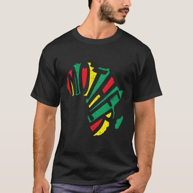 Camiseta Mapa de texto de África Retro colorido (Anverso)