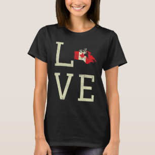 Camiseta Mapa de tierras de amor Día de Canadá Arce Orgullo