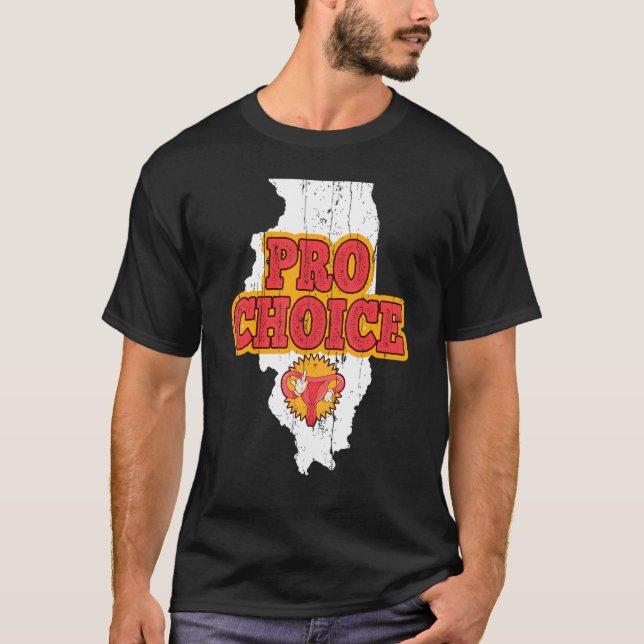 Camiseta Mapa de tierras Us Estado Illinois Aborto Feminist (Anverso)