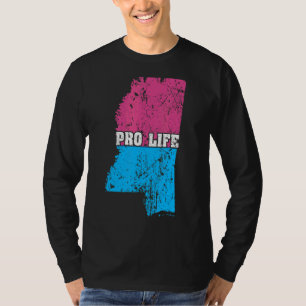 Camiseta Mapa de tierras Uu Mississippi Bandera de Aborto P