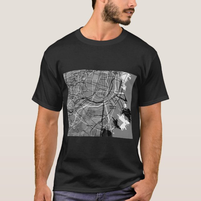 Camiseta Mapa de toner de desvío de San Francisco (Anverso)