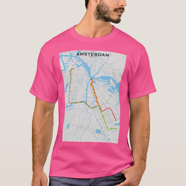 Camiseta Mapa de Tránsito de Ámsterdam (Anverso)