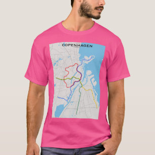 Camiseta Mapa de tránsito de Copenhague