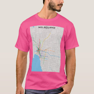 Camiseta Mapa de Tránsito de Melbourne