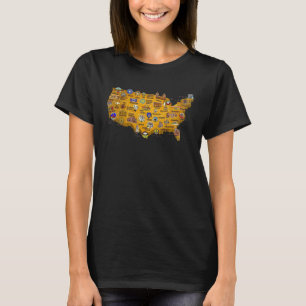 Camiseta Mapa de tribus nativas indias norteamericanas