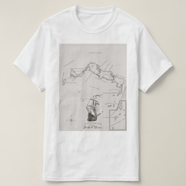 Camiseta Mapa de Turcas y Caicos (Diseño del anverso)