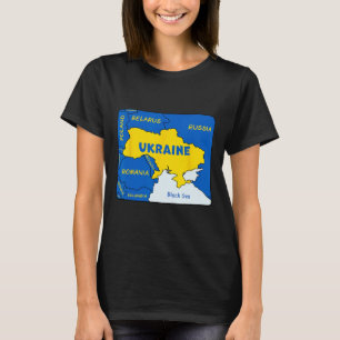 Camiseta Mapa de Ucrania dibujado a mano