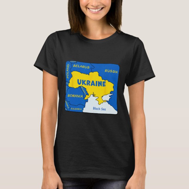 Camiseta Mapa de Ucrania dibujado a mano (Anverso)