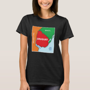 Camiseta Mapa de Uruguay simplificado con vecino