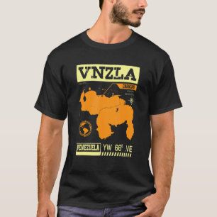 Camiseta Mapa de Venezuela apuntando al Naranja de la ciuda