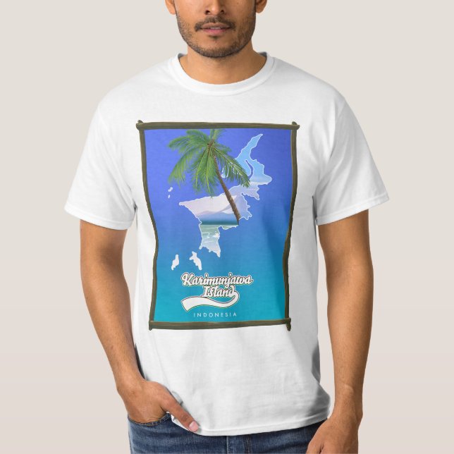 Camiseta mapa de viaje a la isla Sumba Indonesia (Anverso)