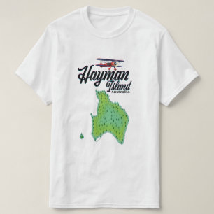 Camiseta Mapa de viaje antiguo de la isla Hayman.