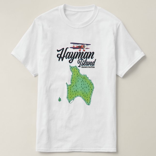Camiseta Mapa de viaje antiguo de la isla Hayman. (Diseño del anverso)
