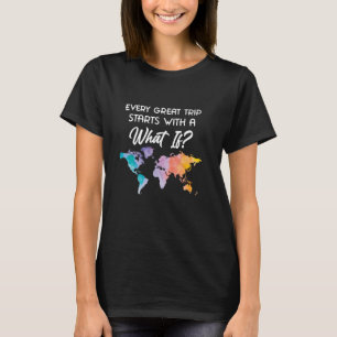 Camiseta Mapa de viaje de avión colorido recuerdo - Mundo g