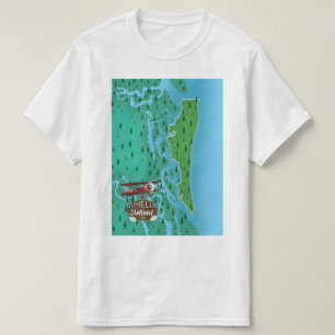Camiseta Mapa de viaje de la isla Amelia Florida.