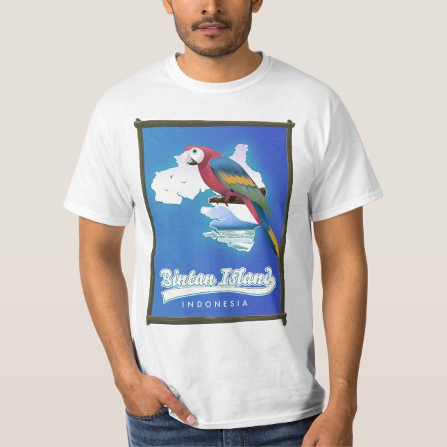 Camiseta Mapa de viaje de la isla de Bintan, Indonesia (Anverso)