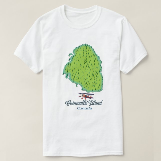 Camiseta Mapa de viaje de la isla de Cornwallis, Canadá (Diseño del anverso)