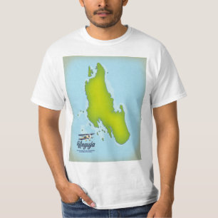 Camiseta mapa de viaje de la isla de Unguja