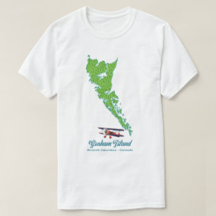 Camiseta Mapa de viaje de la isla Graham Columbia Británica