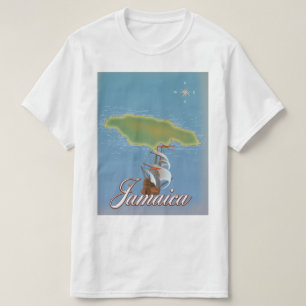 Camiseta Mapa de viaje de la isla jamaicana