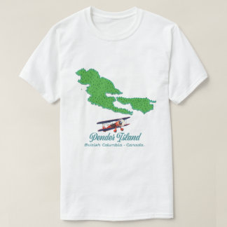 Camiseta Mapa de viaje de la isla Pender Columbia Británica