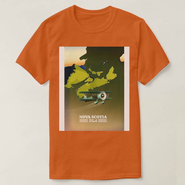 Camiseta Mapa de viaje de Nueva Escocia Canadá (Diseño del anverso)