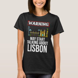Camiseta Mapa de viaje del horizonte urbano de Lisboa Portu
