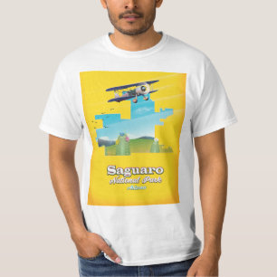 Camiseta mapa de viaje del parque nacional saguaro