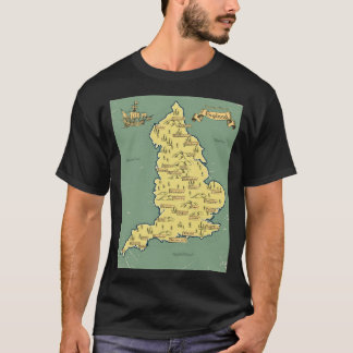 Camiseta Mapa de viaje ilustrado de Inglaterra