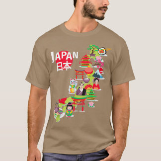 Camiseta Mapa de viajes con bandera de Japón Orgullo japoné
