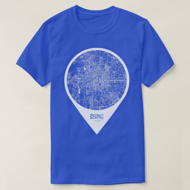 Camiseta Mapa de viajes de Beijing China (Diseño del anverso)
