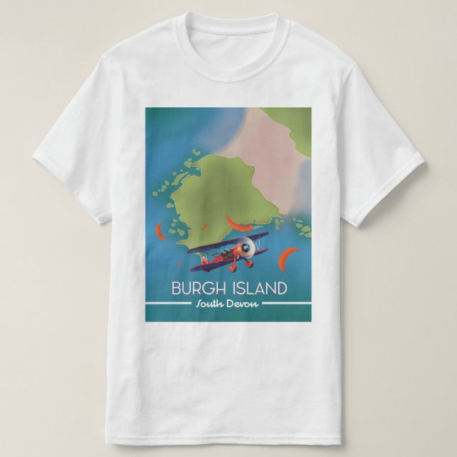Camiseta Mapa de viajes de Burgh Island Devon (Diseño del anverso)