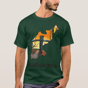 Camiseta Mapa de viajes de Corea del Norte