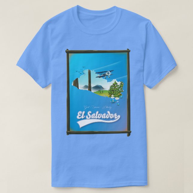 Camiseta Mapa de viajes de El Salvador (Diseño del anverso)