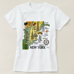 Camiseta Mapa de viajes de época de NY