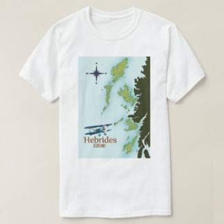 Camiseta Mapa de viajes de Hebrides, Escocia.