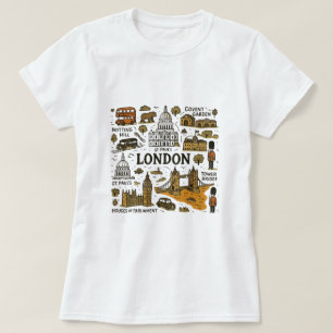 Camiseta Mapa de viajes de la época londinense T-Shirt