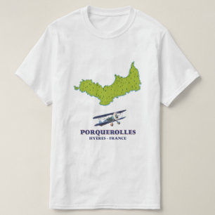 Camiseta Mapa de viajes de las islas de Porquerolles France