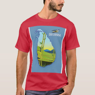 Camiseta Mapa de viajes de las islas de Sri Lanka