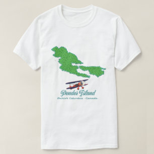 Camiseta Mapa de viajes de Pender Island British Columbia