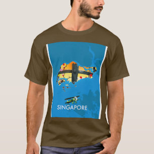 Camiseta Mapa de viajes de Singapur