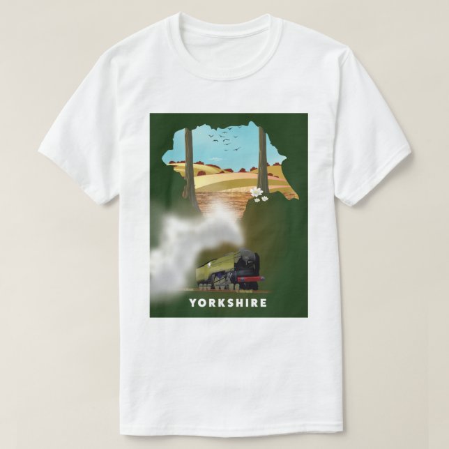 Camiseta Mapa de viajes del ferrocarril de Yorkshire (Diseño del anverso)