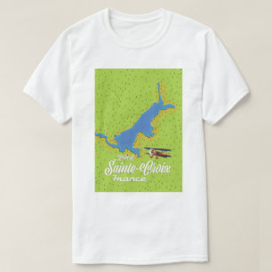Camiseta Mapa de viajes del lago de Sainte-Croix France