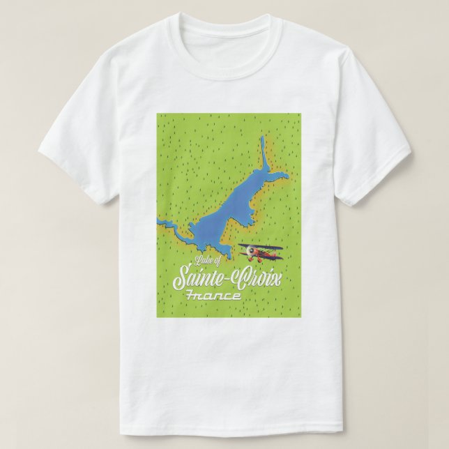 Camiseta Mapa de viajes del lago de Sainte-Croix France (Diseño del anverso)