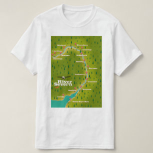 Camiseta Mapa de viajes del Río Severn Gales Inglaterra